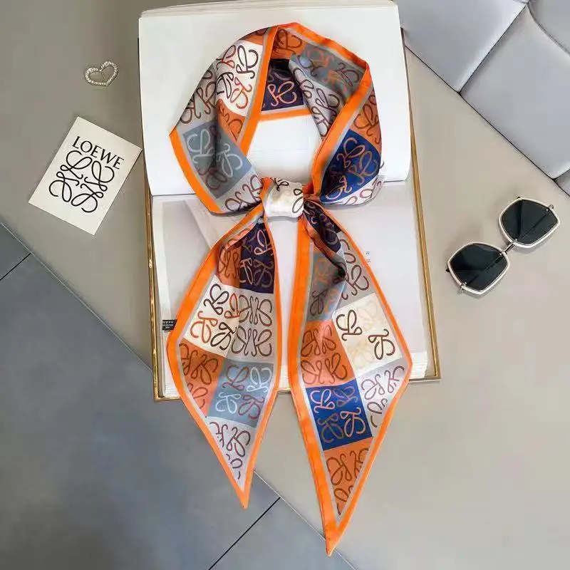 Imitation Silk Scarf Large Angle Floral Pattern - Image 13