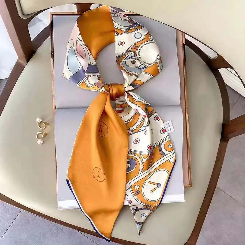 Imitation Silk Scarf Large Angle Floral Pattern - Image 15