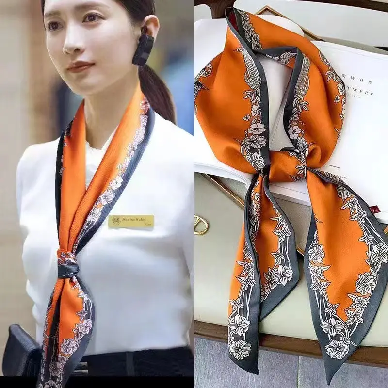 Imitation Silk Scarf Large Angle Floral Pattern - Image 18