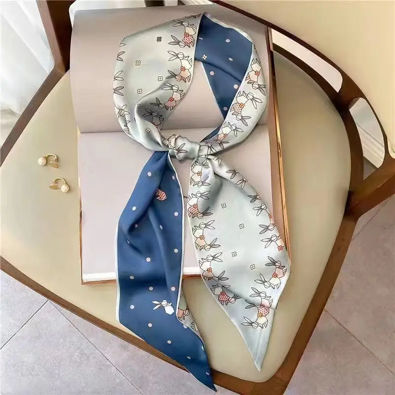 Imitation Silk Scarf Large Angle Floral Pattern - Image 22