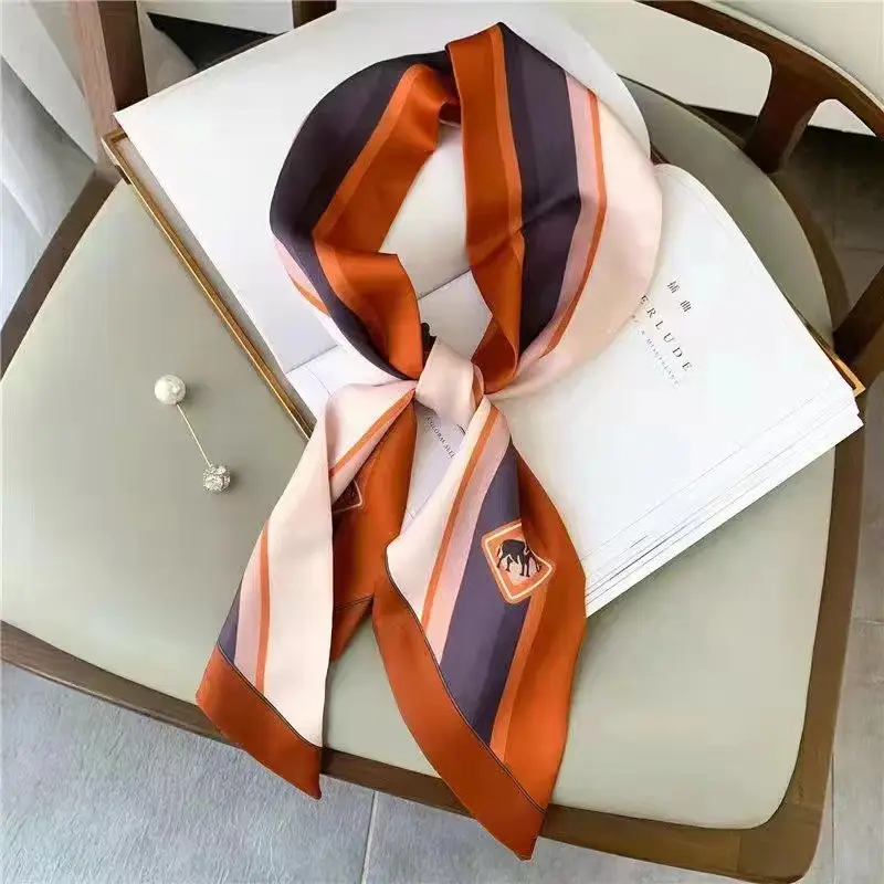 Imitation Silk Scarf Large Angle Floral Pattern - Image 8