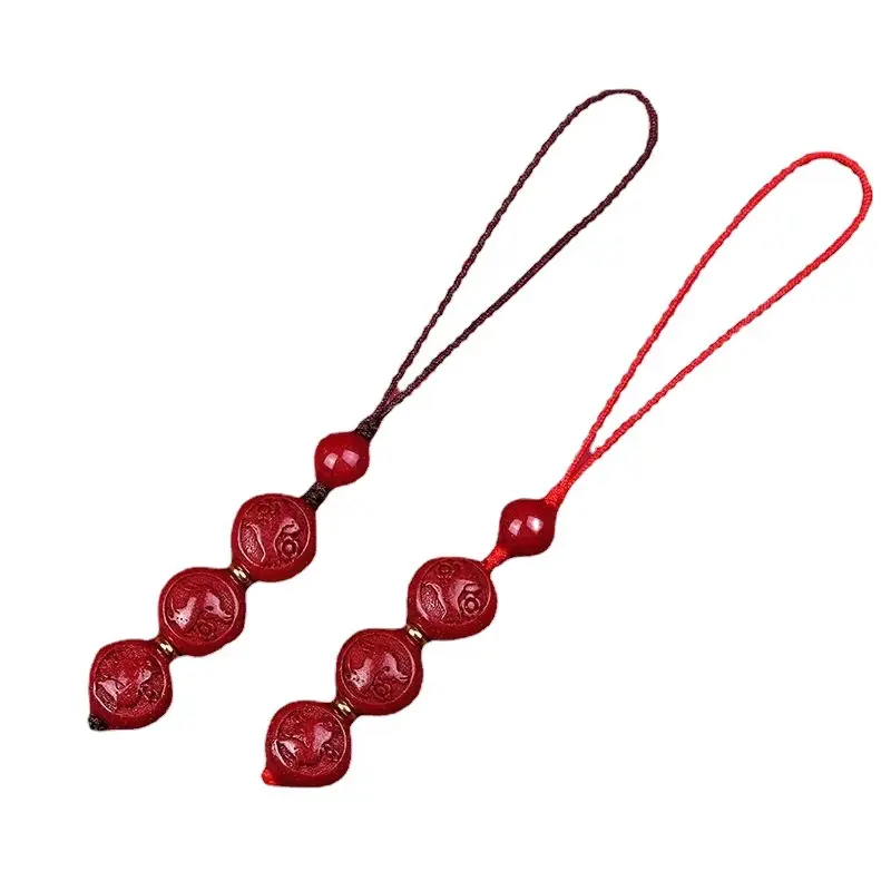 2023 Cinnabar Zodiac Mobile Phone Chain Pendant for Men Women - Image 7