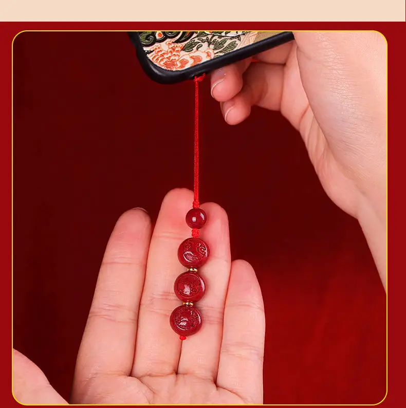 2023 Cinnabar Zodiac Mobile Phone Chain Pendant for Men Women — feature 3