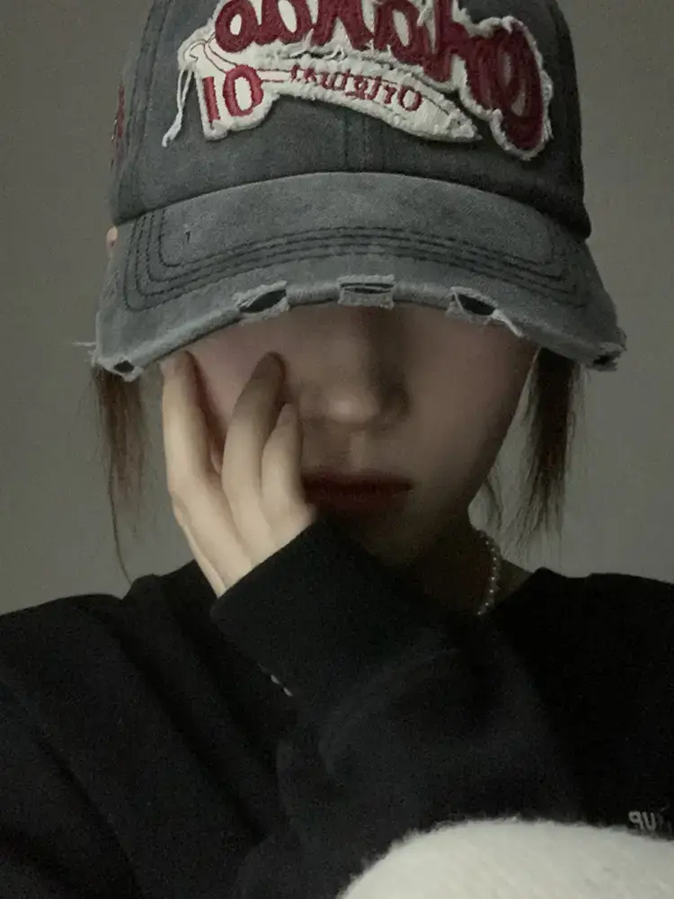 Women Denim Peaked Cap with Retro Logo - Image 2