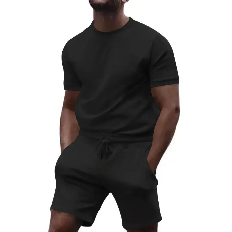 Men's White Crossbody Fitness Shorts & T-Shirt Set - Image 15