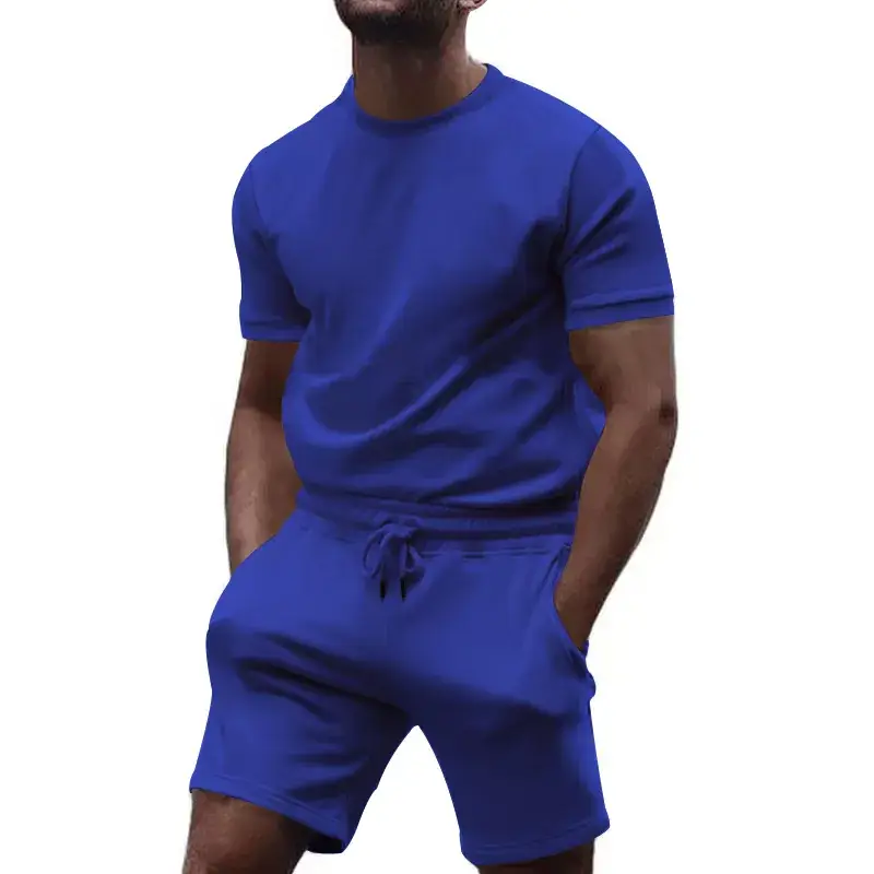 Men's White Crossbody Fitness Shorts & T-Shirt Set — feature 10