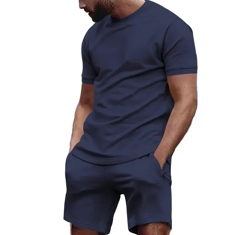 Men's White Crossbody Fitness Shorts & T-Shirt Set — feature 11