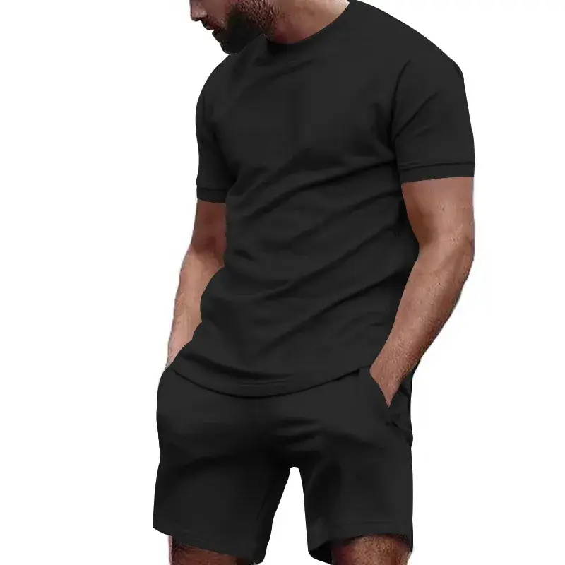 Men's White Crossbody Fitness Shorts & T-Shirt Set — feature 13