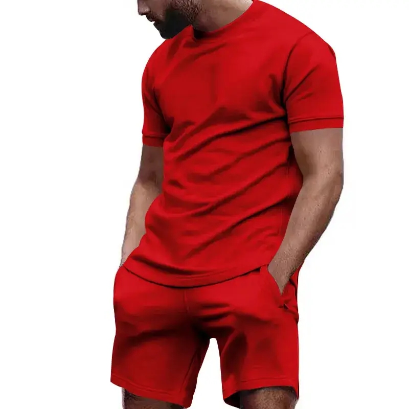 Men's White Crossbody Fitness Shorts & T-Shirt Set — feature 15