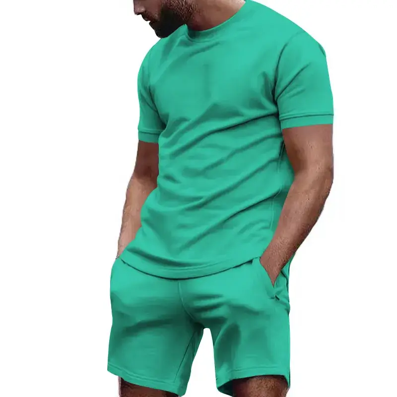 Men's White Crossbody Fitness Shorts & T-Shirt Set — feature 25