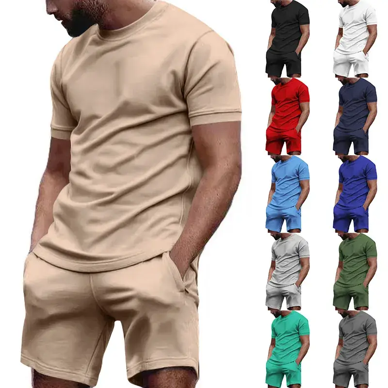 Men's White Crossbody Fitness Shorts & T-Shirt Set — feature 4