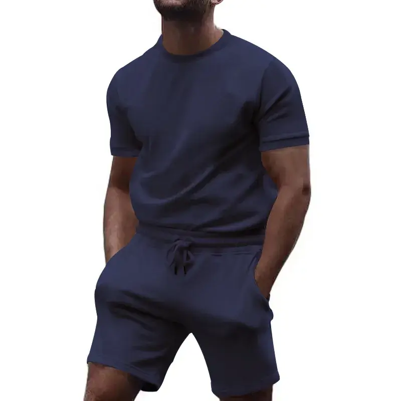 Men's White Crossbody Fitness Shorts & T-Shirt Set - Image 3