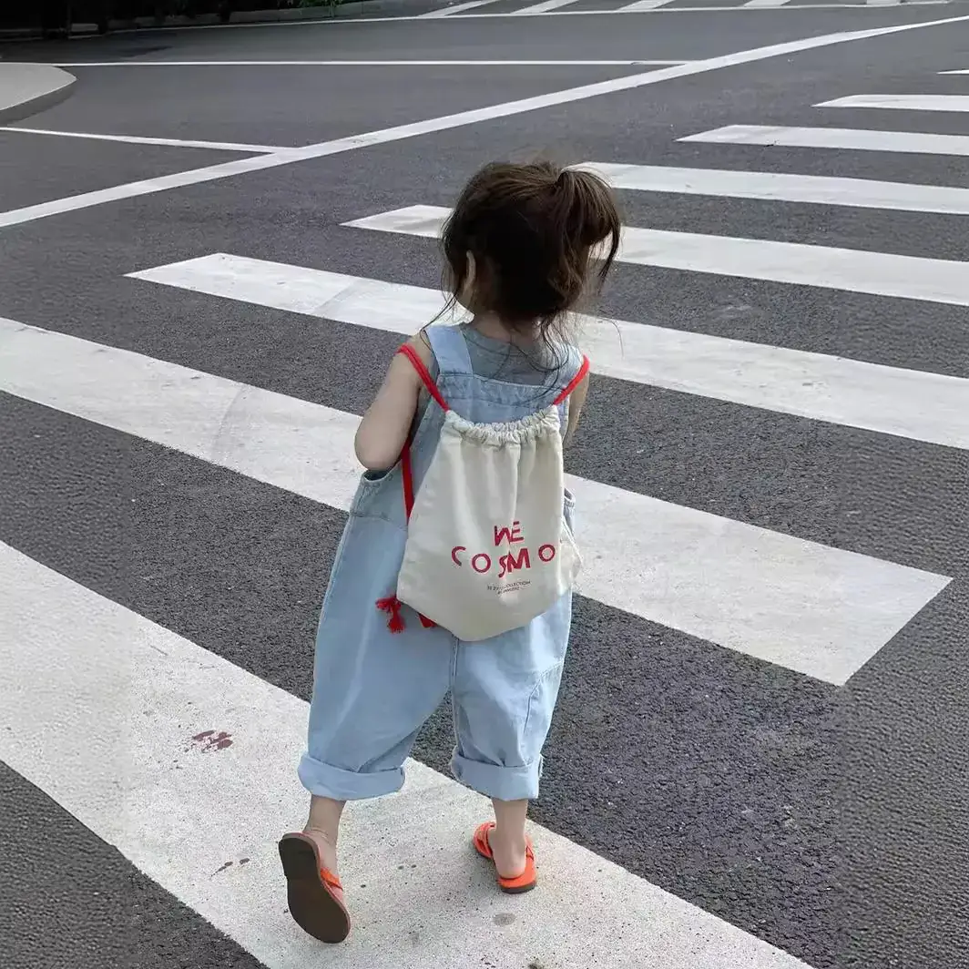 Korean Style 7/8 Sleeve Denim Jumpsuit with Vest - Image 6