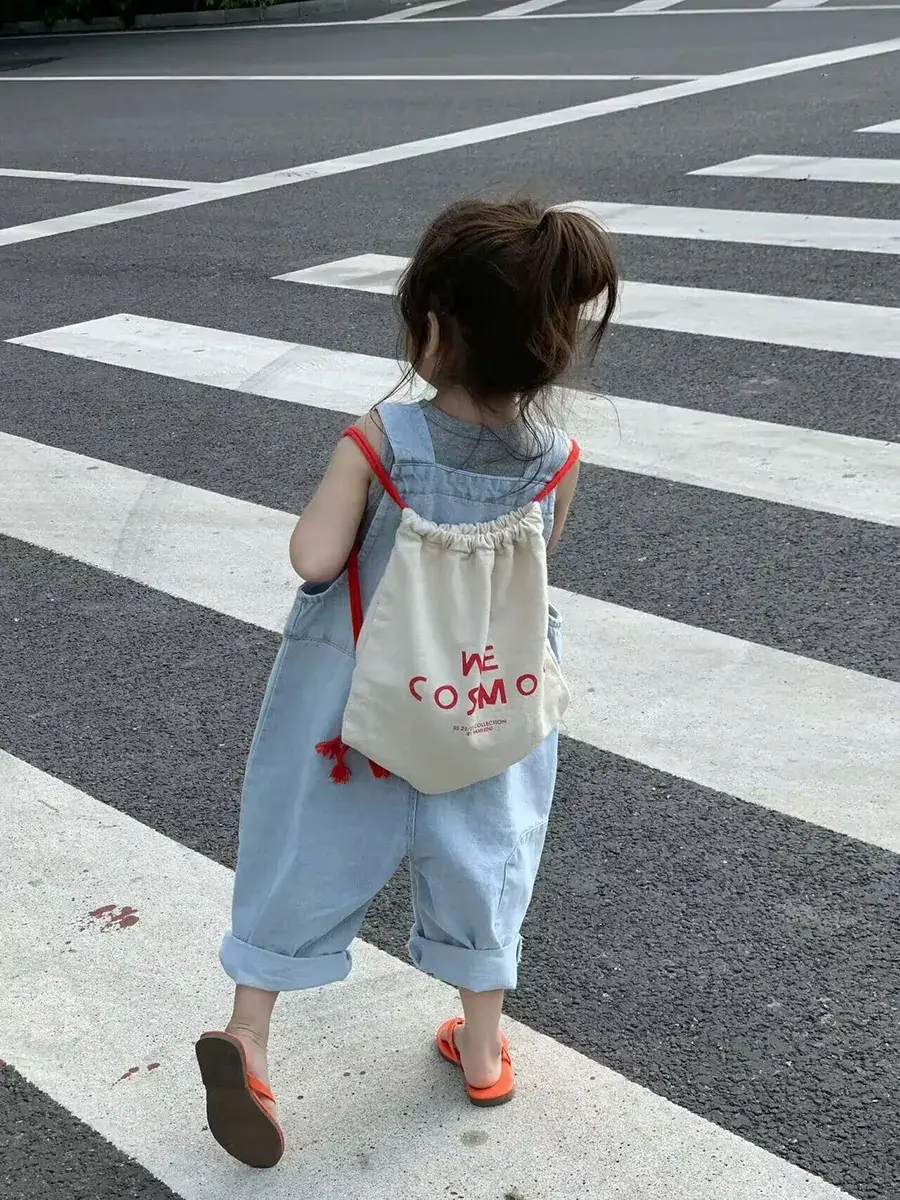 Korean Style 7/8 Sleeve Denim Jumpsuit with Vest — feature 3