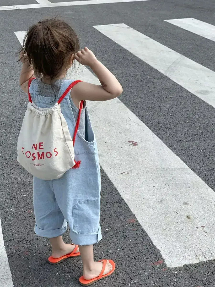 Korean Style 7/8 Sleeve Denim Jumpsuit with Vest — feature 4