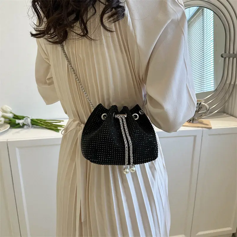 Shiny Diamond Drawstring Bucket Bag Women — feature 19