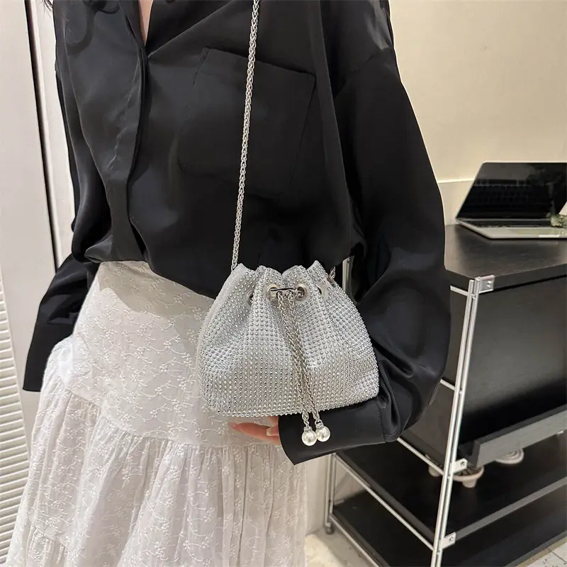 Shiny Diamond Drawstring Bucket Bag Women — feature 20