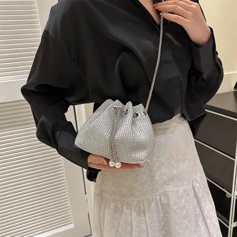 Shiny Diamond Drawstring Bucket Bag Women — feature 21