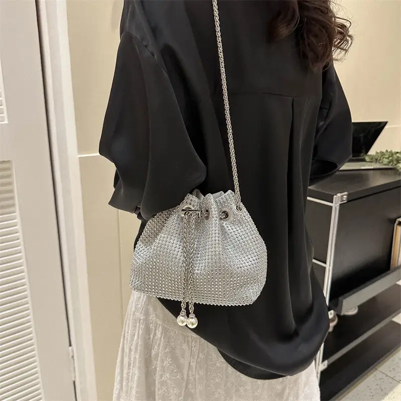 Shiny Diamond Drawstring Bucket Bag Women — feature 22