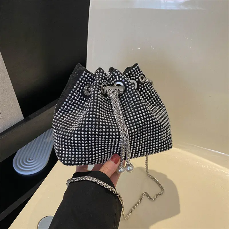 Shiny Diamond Drawstring Bucket Bag Women — feature 29