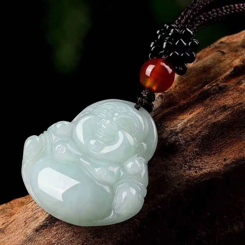 Myanmar Jade Pendant 6mm Thick Live Gift Jade Guanyin Buddha