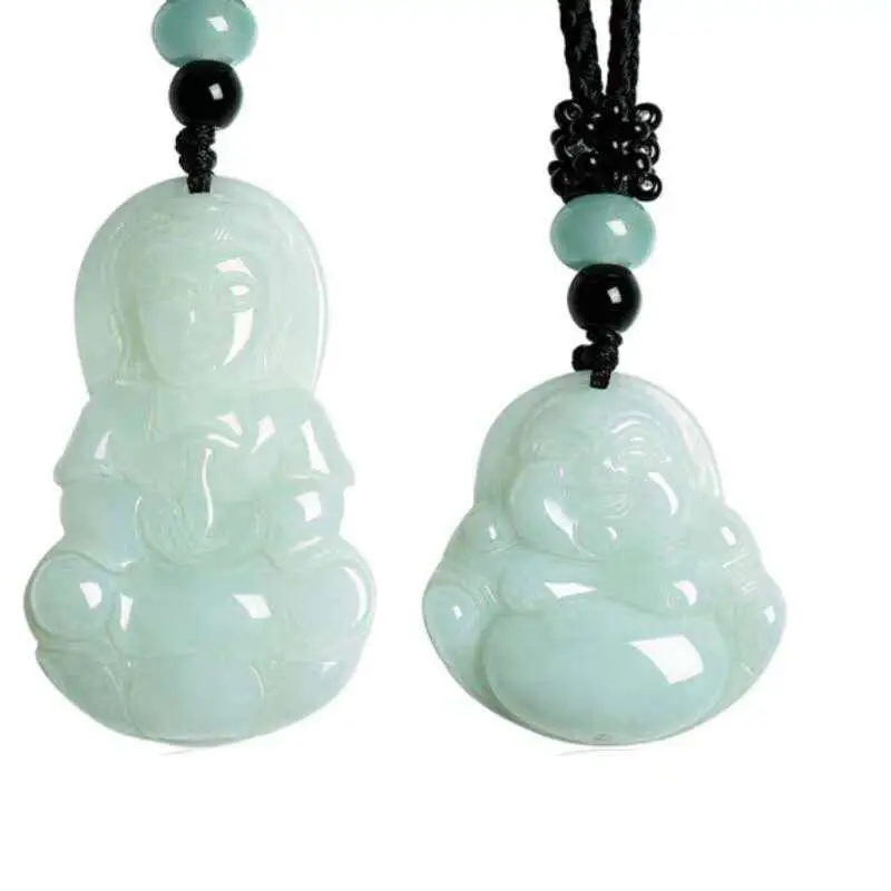 Myanmar Jade Pendant 6mm Thick Live Gift Jade Guanyin Buddha