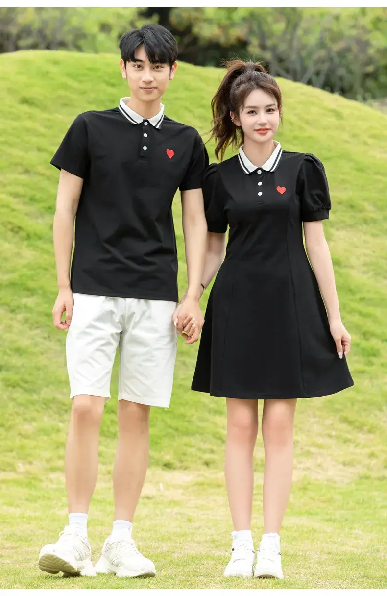 Family 3-Person Black Polo Dress Summer Outfit — feature 12