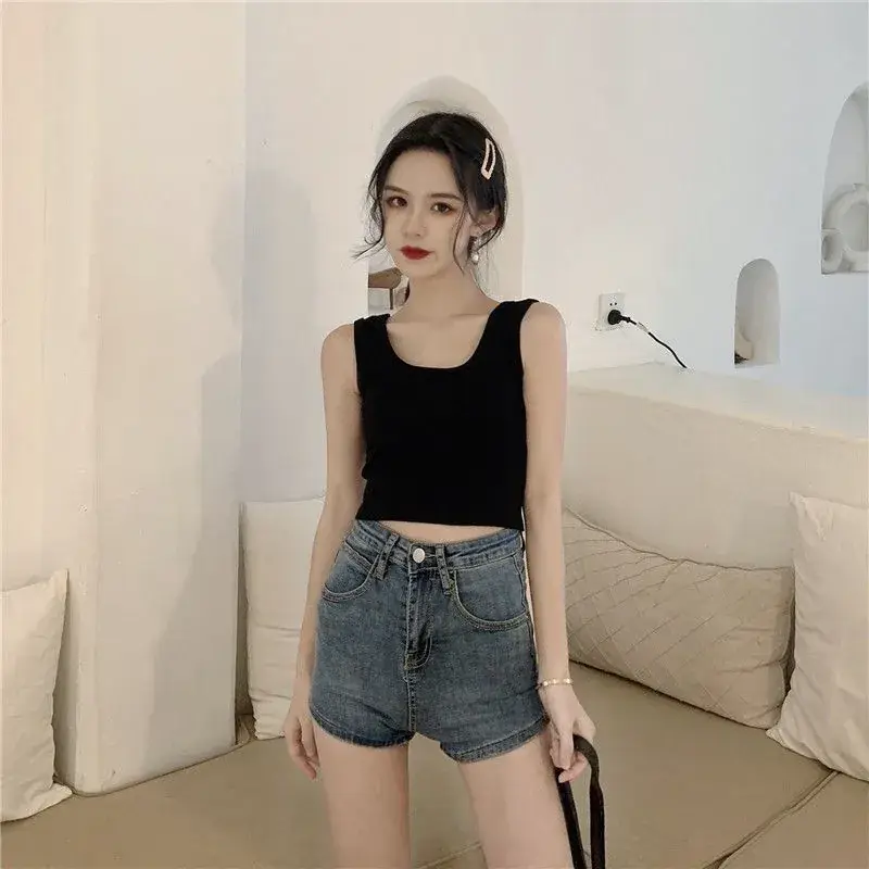 Black Exposed Navel Vest for Women Korean Style - Image 6