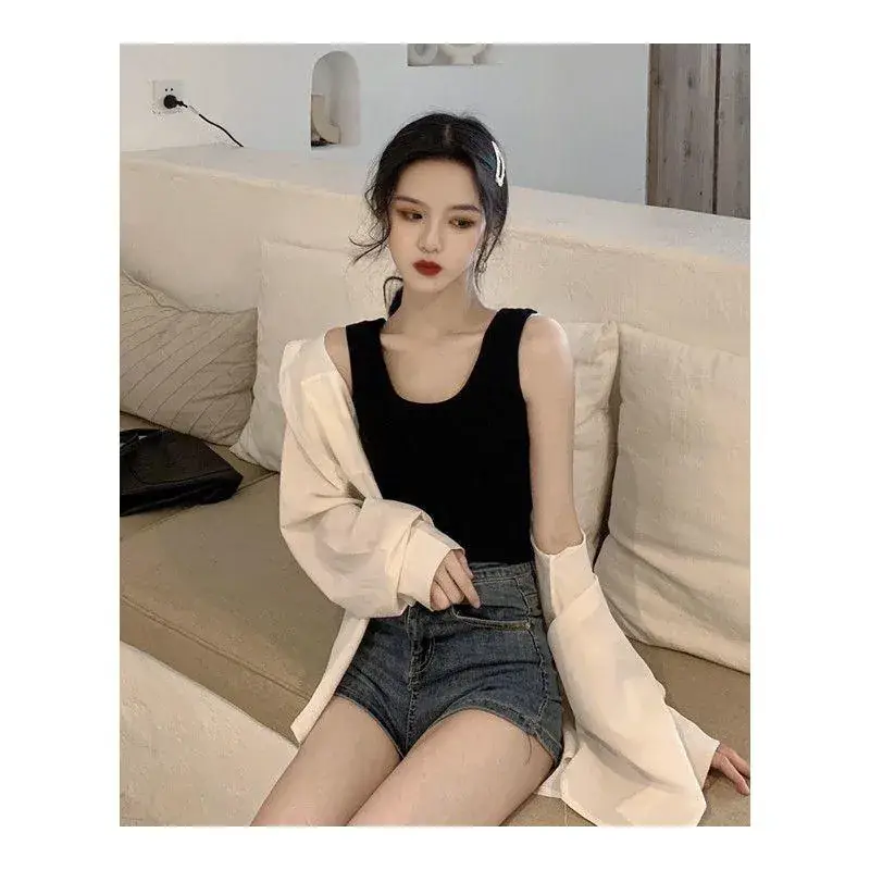 Black Exposed Navel Vest for Women Korean Style - Image 7