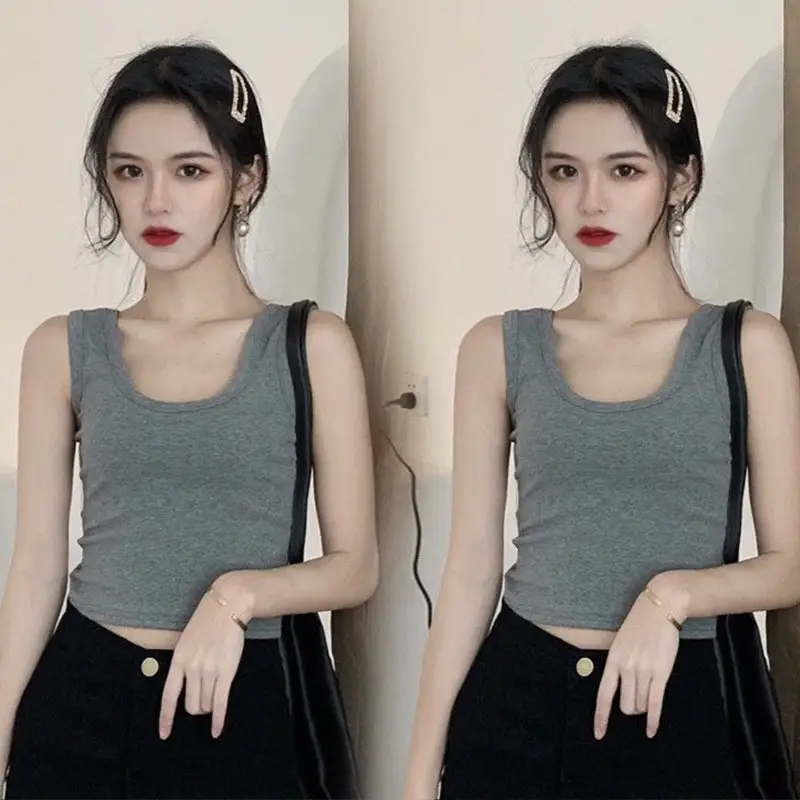 Black Exposed Navel Vest for Women Korean Style — feature 11