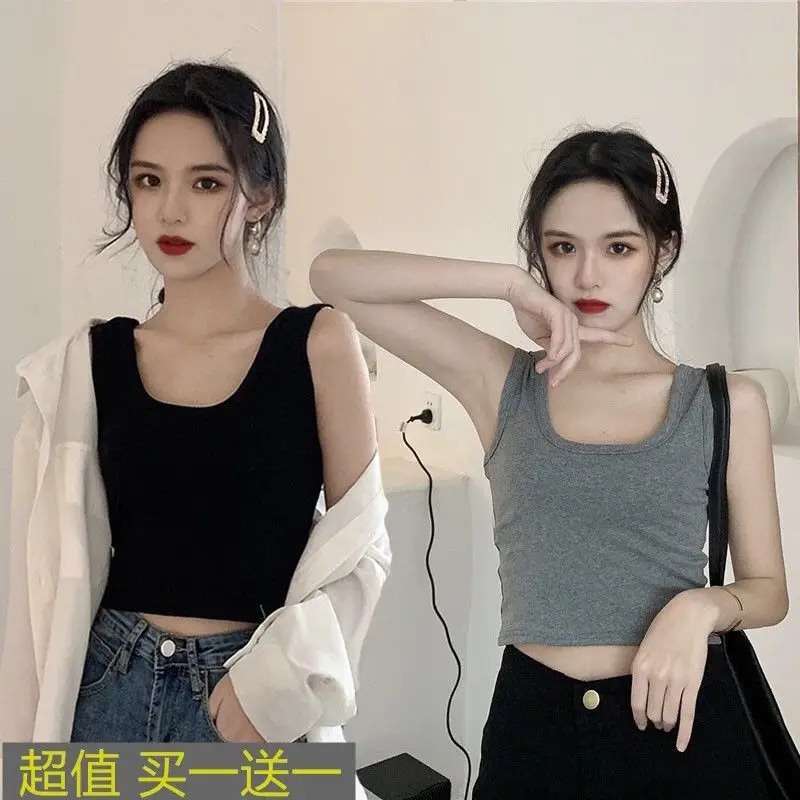 Black Exposed Navel Vest for Women Korean Style — feature 13