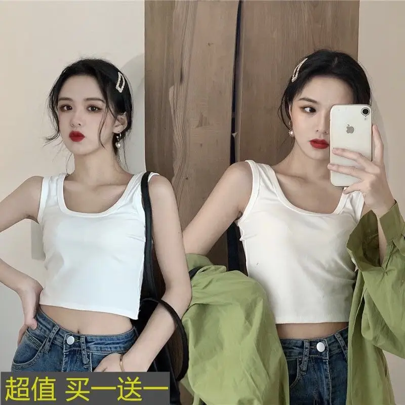 Black Exposed Navel Vest for Women Korean Style — feature 15