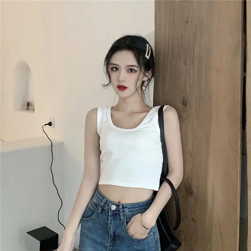 Black Exposed Navel Vest for Women Korean Style — feature 16