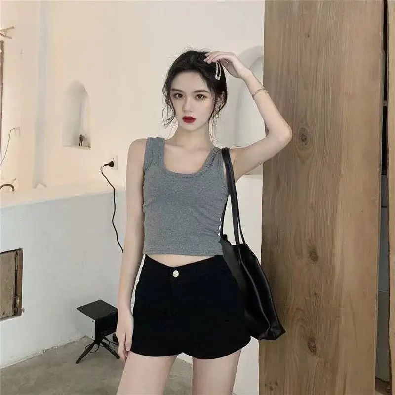 Black Exposed Navel Vest for Women Korean Style — feature 17