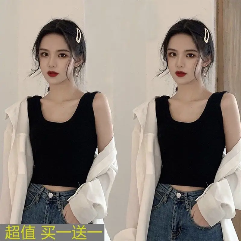 Black Exposed Navel Vest for Women Korean Style — feature 7
