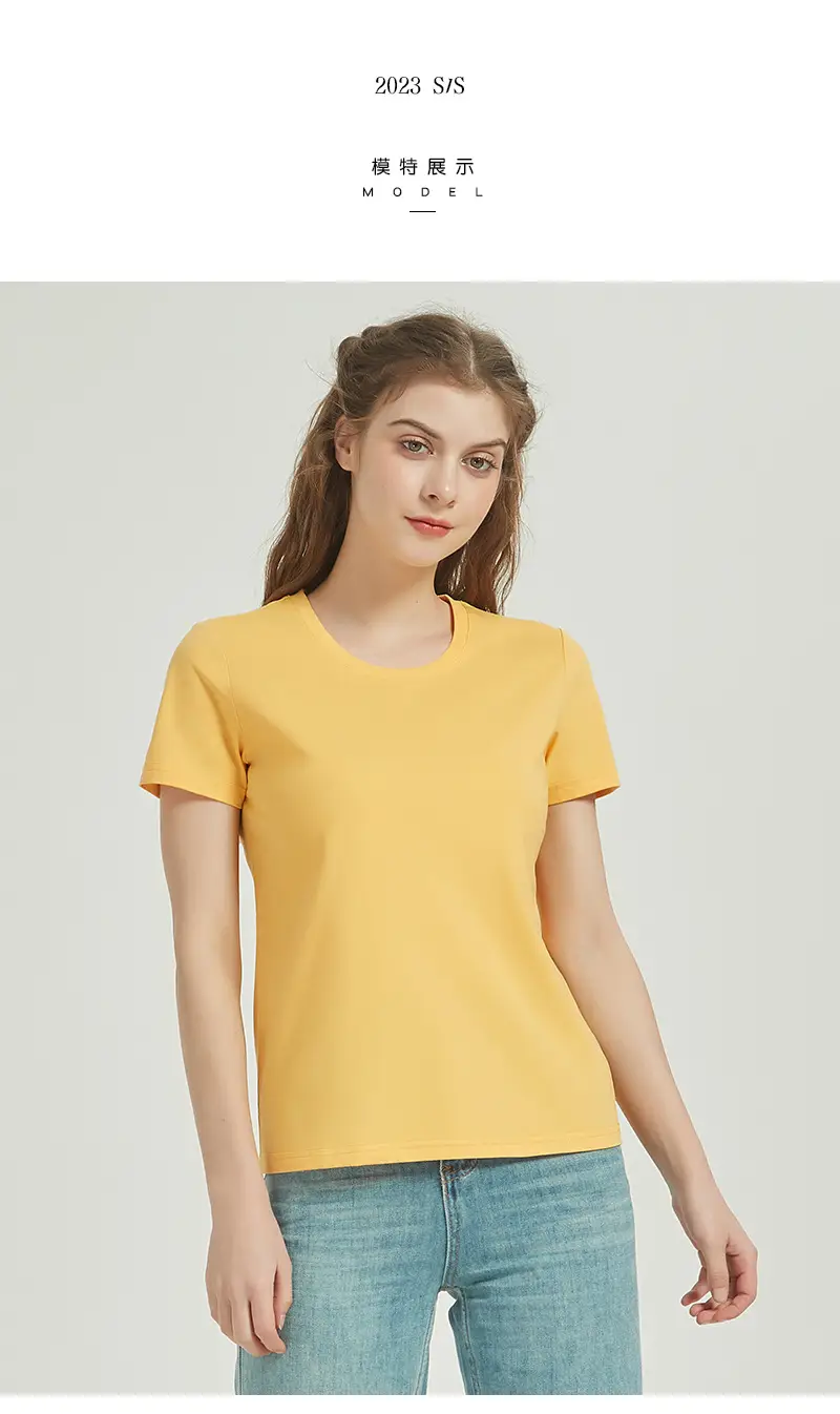 Women Cotton White T-Shirt Short Sleeve Round Neck — feature 51