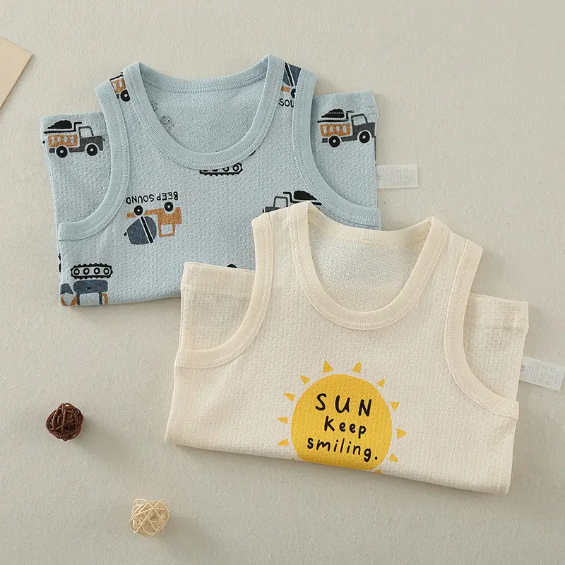 Baby's Cotton Graphic Vest for Boys Summer Wear - Image 3