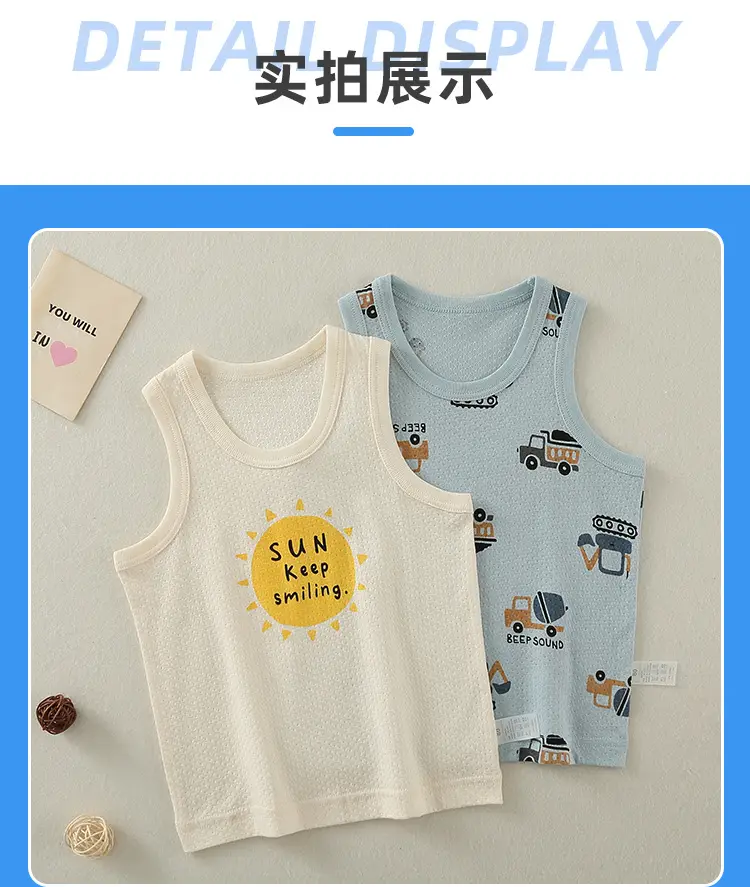 Baby's Cotton Graphic Vest for Boys Summer Wear — feature 11