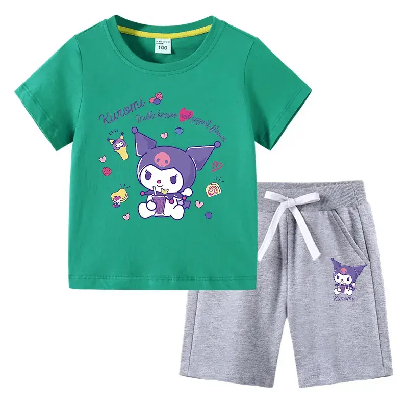 2023 Kids Cotton T-Shirt & Pants Set Navy Gray - Image 16