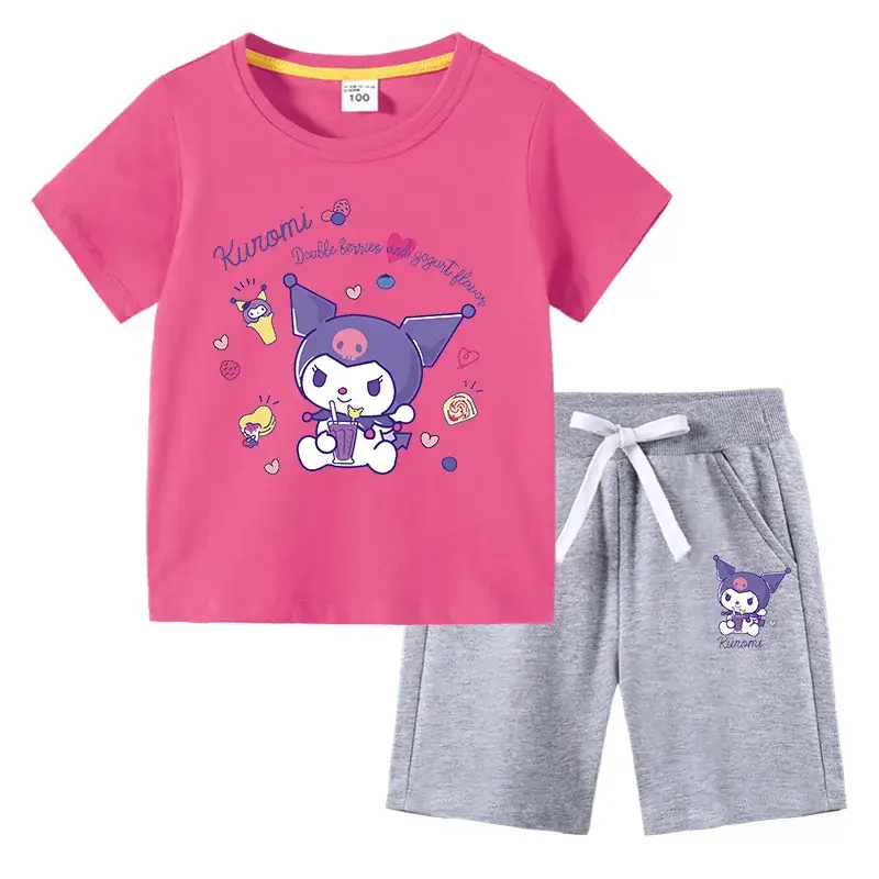 2023 Kids Cotton T-Shirt & Pants Set Navy Gray - Image 23