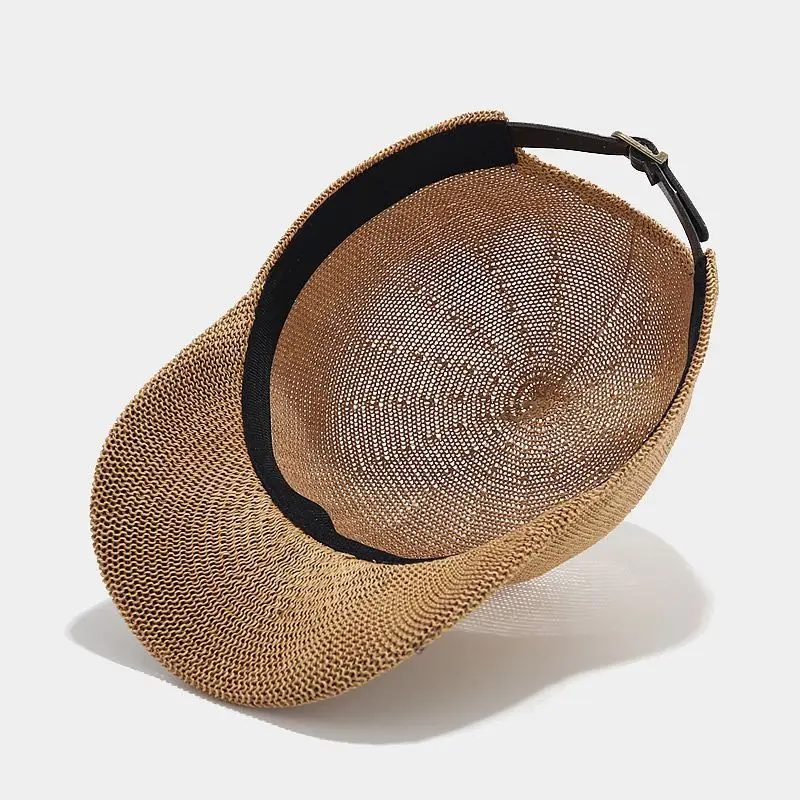 Women Adjustable Straw Sun Hat Beige Adjustable Cap