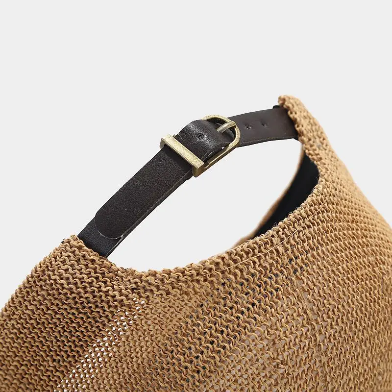 Women Adjustable Straw Sun Hat Beige Adjustable Cap — feature 9