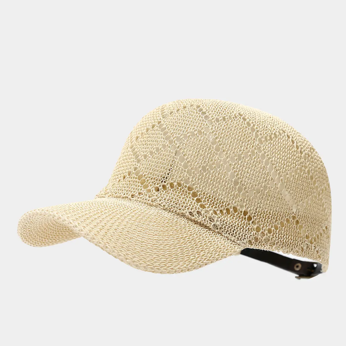 Women Adjustable Straw Sun Hat Beige Adjustable Cap