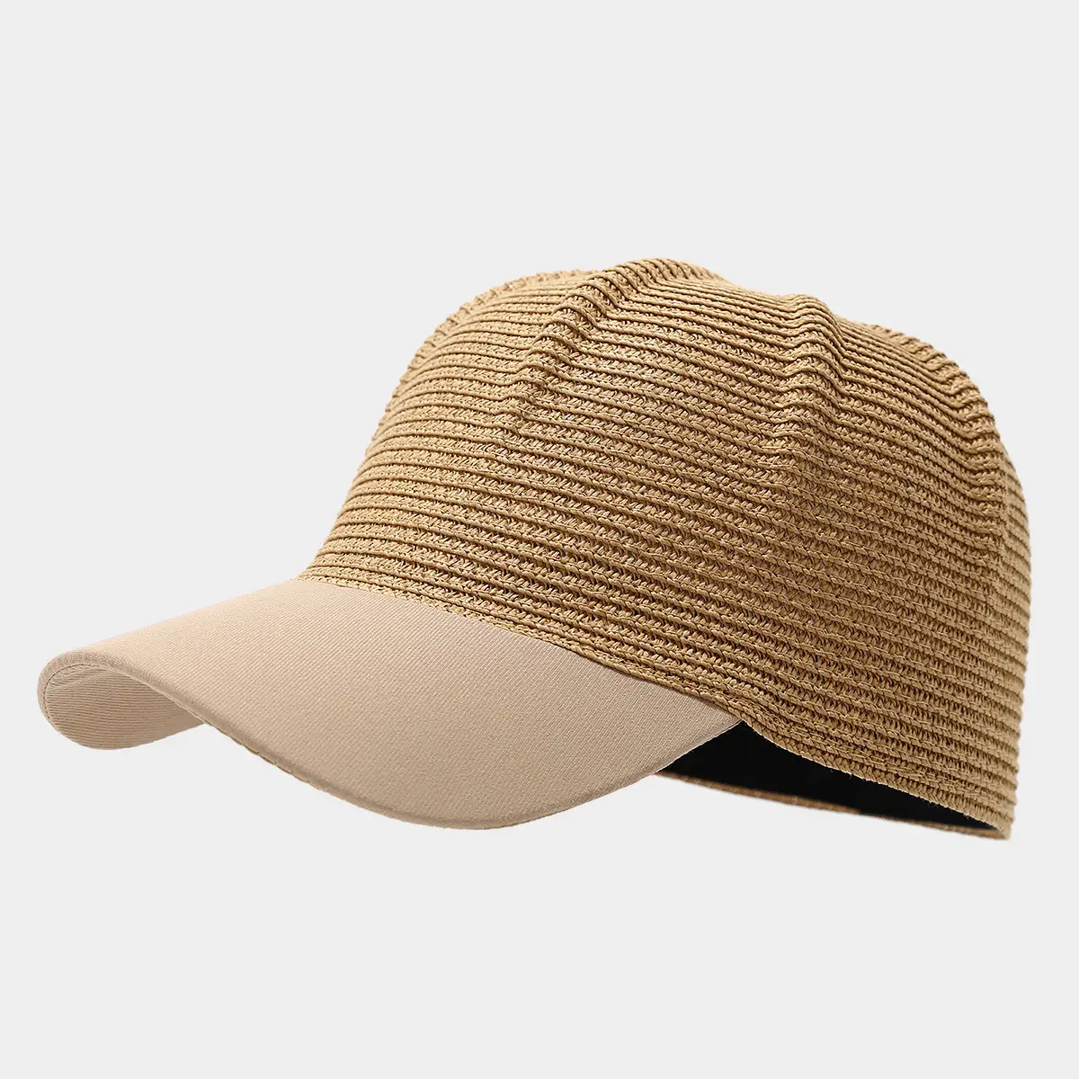 Women Adjustable Straw Sun Hat Beige Adjustable Cap