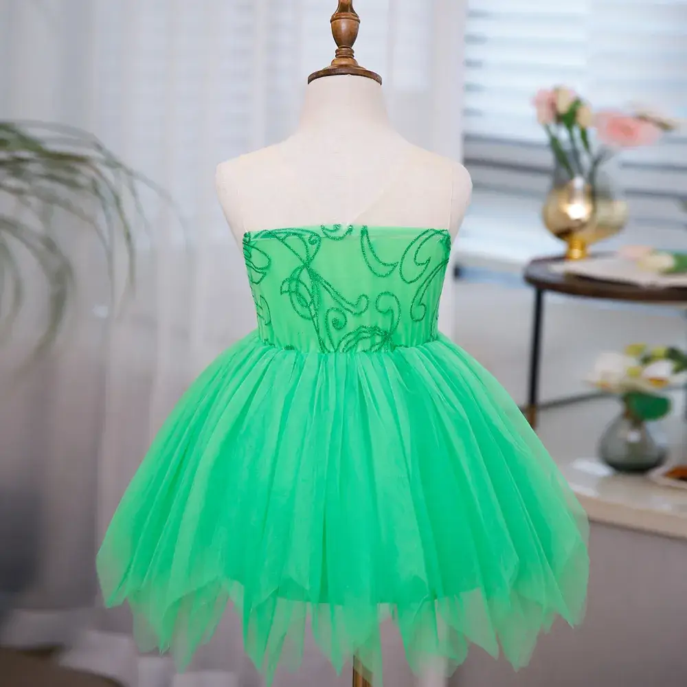2023 Green Tinker Bell Sleeveless Girls Dress Medium — feature 11