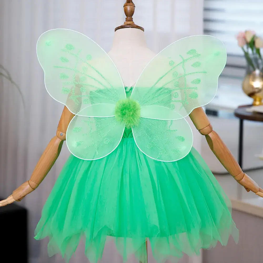 2023 Green Tinker Bell Sleeveless Girls Dress Medium — feature 14