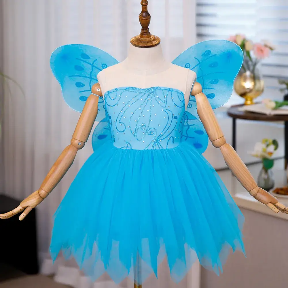2023 Green Tinker Bell Sleeveless Girls Dress Medium