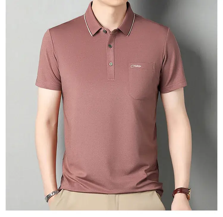 Men Blue Polo Shirt Short Sleeve Casual Wear — feature 16