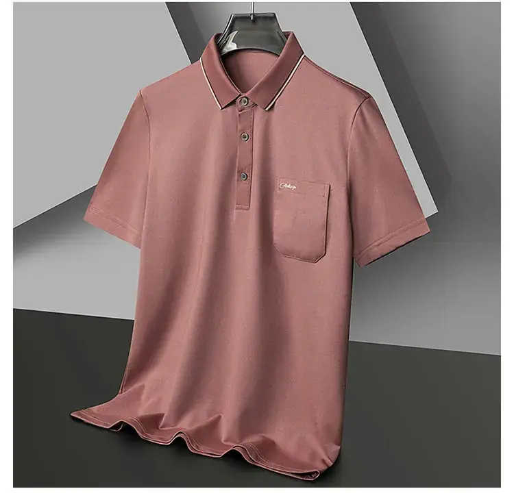 Men Blue Polo Shirt Short Sleeve Casual Wear — feature 19