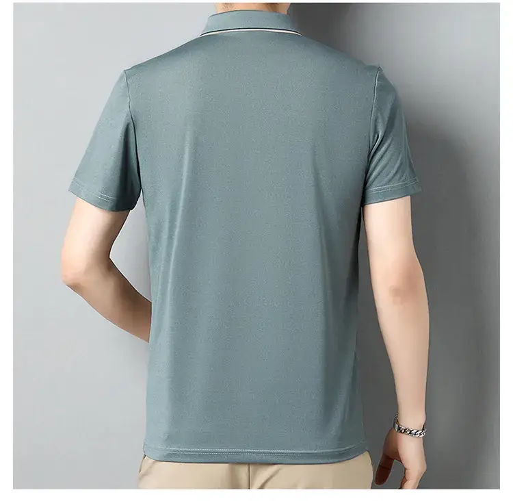 Men Blue Polo Shirt Short Sleeve Casual Wear — feature 24